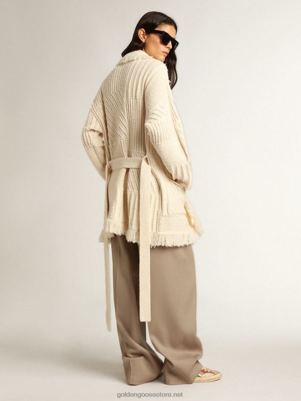 naised vööga papüürusevärvi puuvillane kardiganGolden Goose B6B0T959