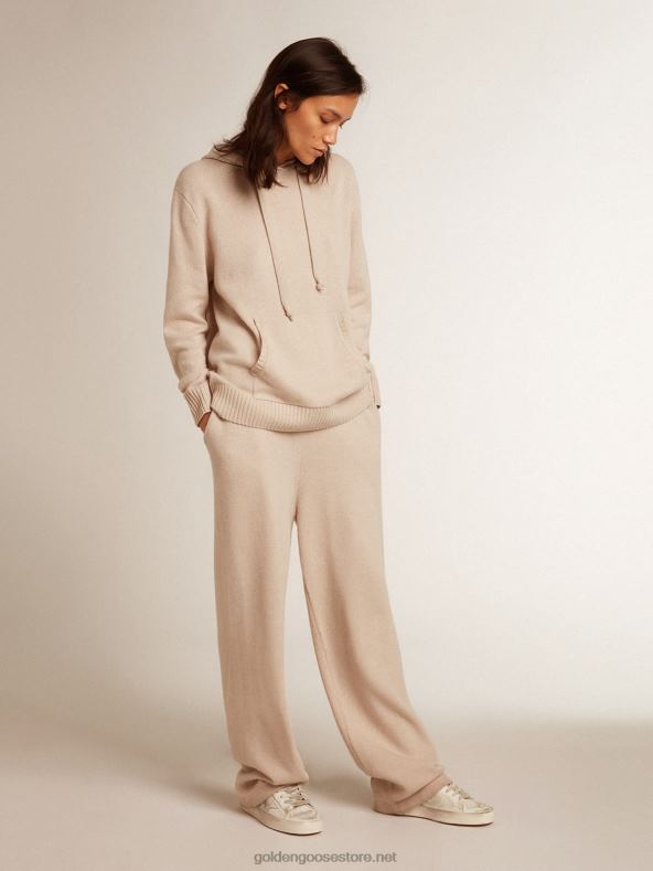 naised valge kašmiirisegu kapuutsiga dressipluusGolden Goose B6B0T983