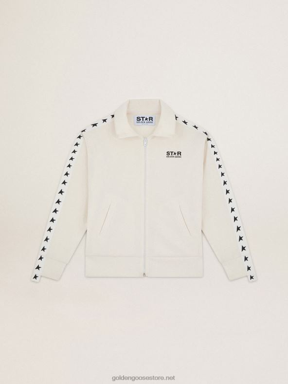 naised valge lukuga dressipluus valge riba ja mustade tärnidegaGolden Goose B6B0T935