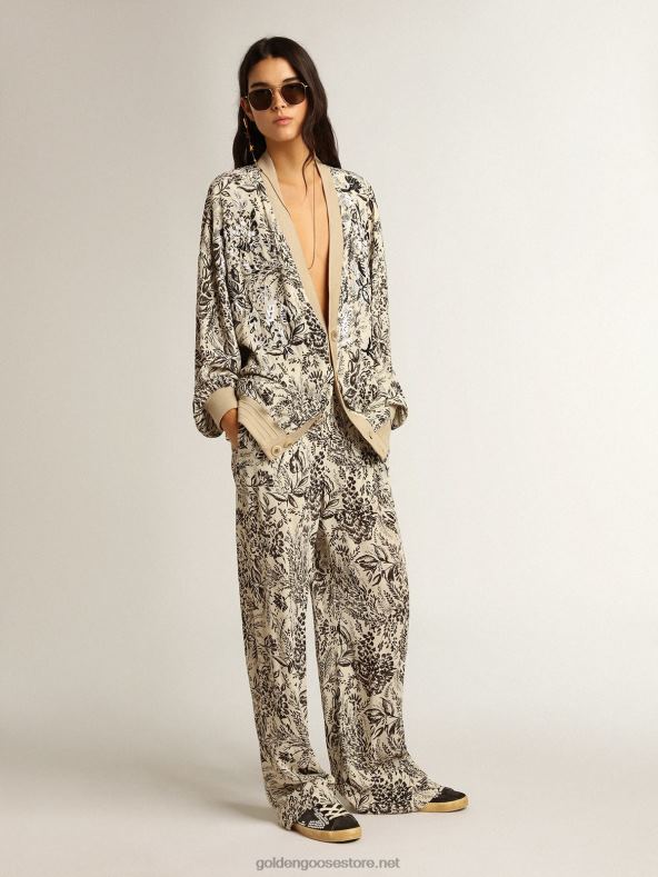 naised valge viskoosist kardigan toile de jouy trüki ja tikandigaGolden Goose B6B0T1047