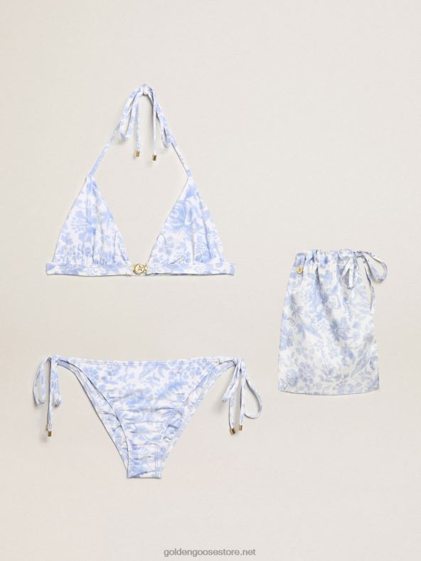 naised kuurordikollektsiooni Vahemere sinise trükiga bikiinidGolden Goose B6B0T1011