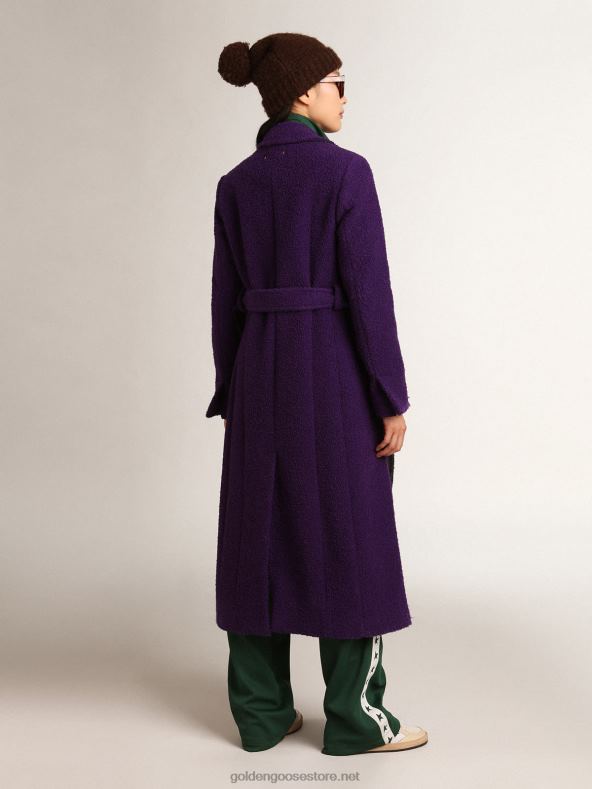 naised Indigo-lilla villane matka kollektsioonmantel, sisevoodriga joonistatud trükisGolden Goose B6B0T969