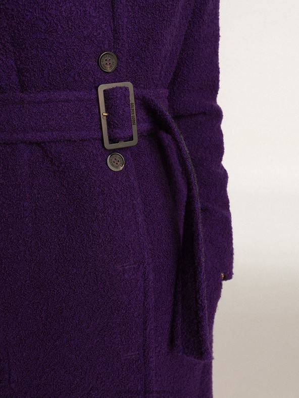 naised Indigo-lilla villane matka kollektsioonmantel, sisevoodriga joonistatud trükisGolden Goose B6B0T969