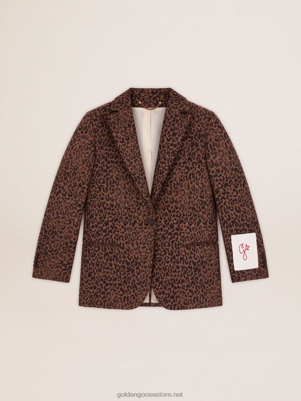 naised kollektsiooni üherealine tom boy bleiser villane jacquard loomamustrigaGolden Goose B6B0T940