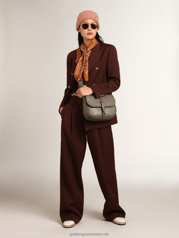 naised travel collection kaherealine bleiser siguri-kohvivärvi villasest gabardiinistGolden Goose B6B0T994