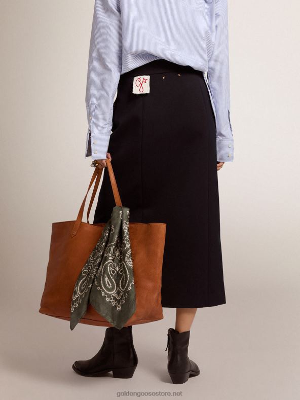 naised Tumesinisest villasest pliiatsiseelik kuldsete heraldiliste nööpidegaGolden Goose B6B0T1012