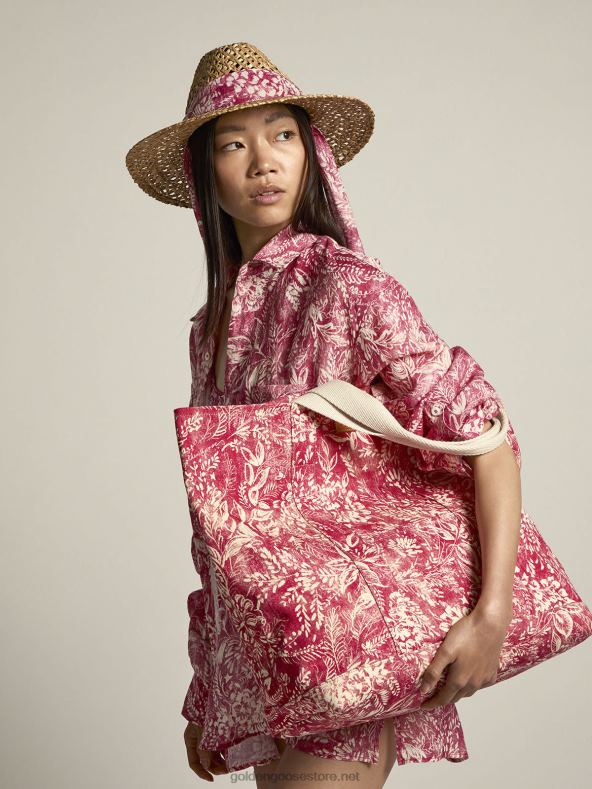 naised kuldne kuurordi kapslikollektsiooni lõuendist ookeanikott vintage punases kontrastsusega B6B0T456