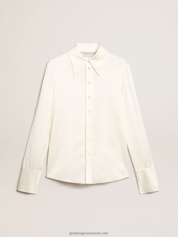 naised pärgamendivärvi slim-fit särkGolden Goose B6B0T938