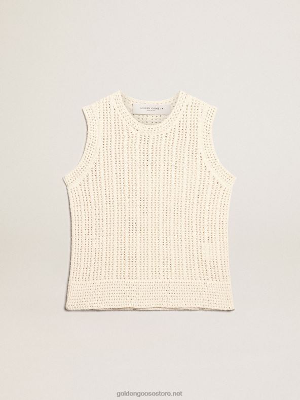 naised papüürusevärvi kootud varrukateta toppGolden Goose B6B0T1043