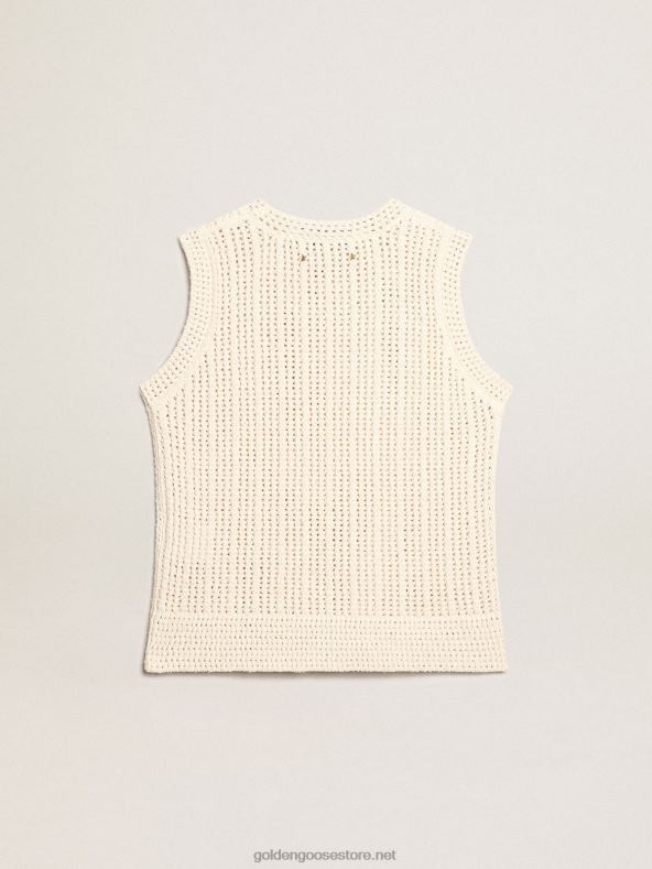 naised papüürusevärvi kootud varrukateta toppGolden Goose B6B0T1043