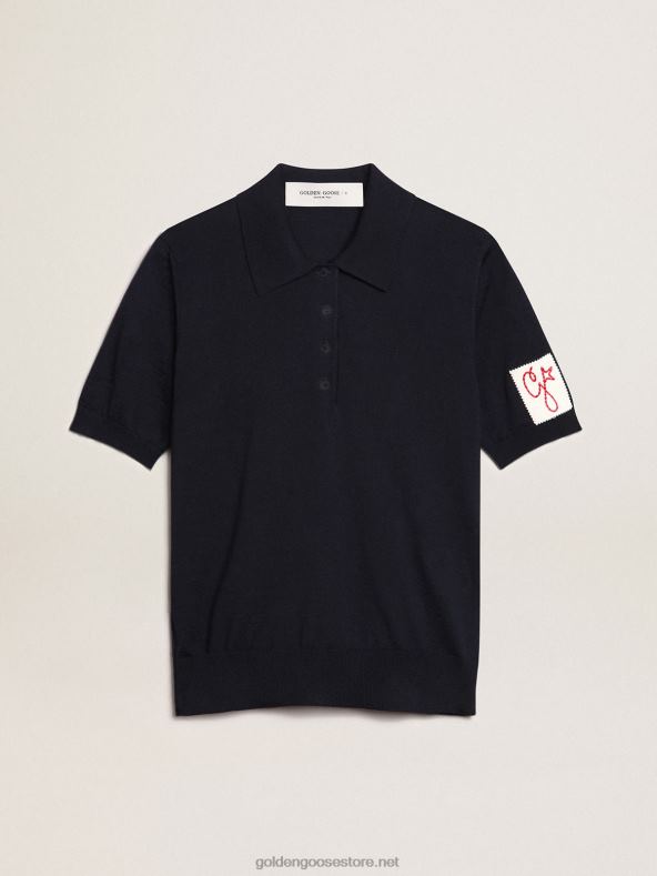 naised tumesinise meriinovillane polosärkGolden Goose B6B0T934