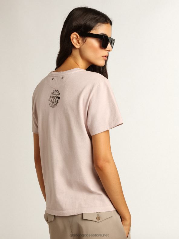 naised kahvaturoosa t-särk kirjaga eesGolden Goose B6B0T972