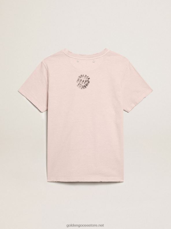 naised kahvaturoosa t-särk kirjaga eesGolden Goose B6B0T972