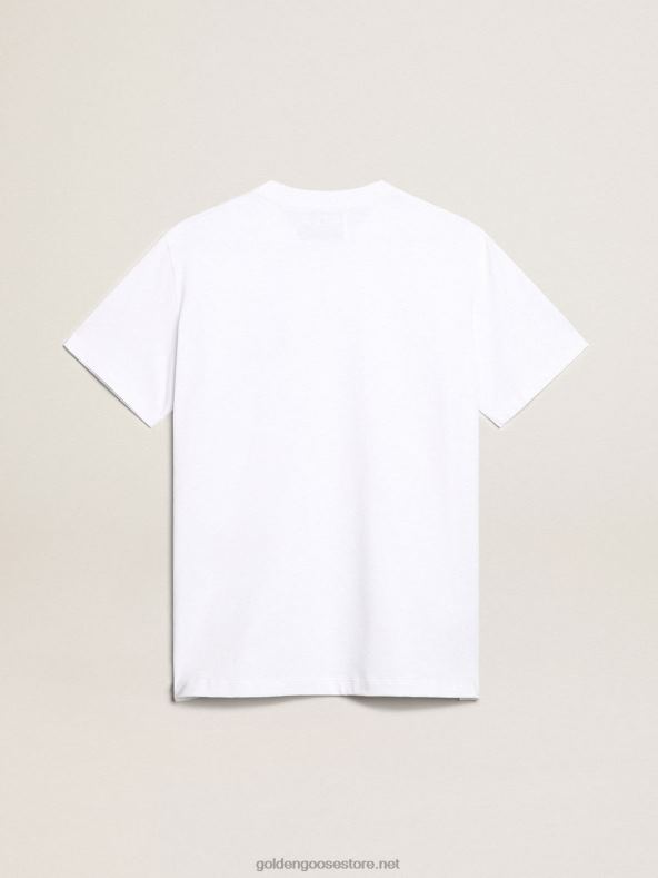 naised valge t-särk, mille ees on tumesinine tähtGolden Goose B6B0T925