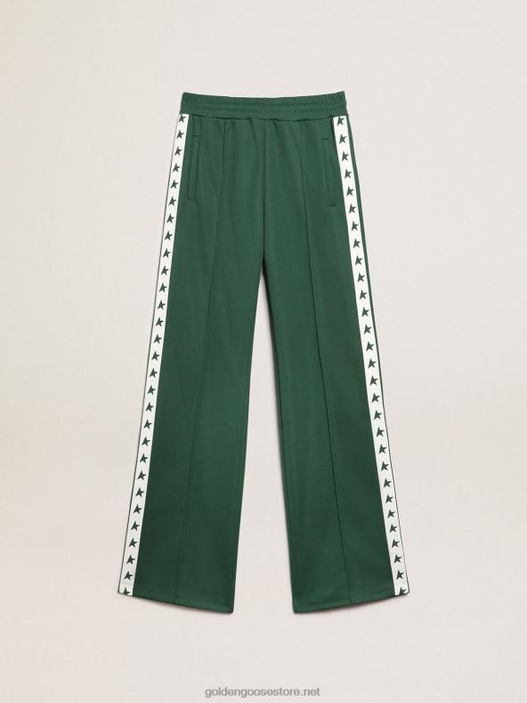 naised erkrohelised dorotea star kollektsiooni jooksupüksid kontrastse riba ja tärnidegaGolden Goose B6B0T1063