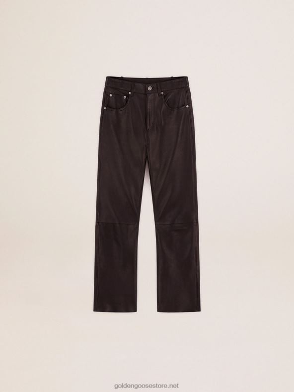 naised kollektsiooni laienevad lühendatud püksid pehmest mustast nappanahastGolden Goose B6B0T1038