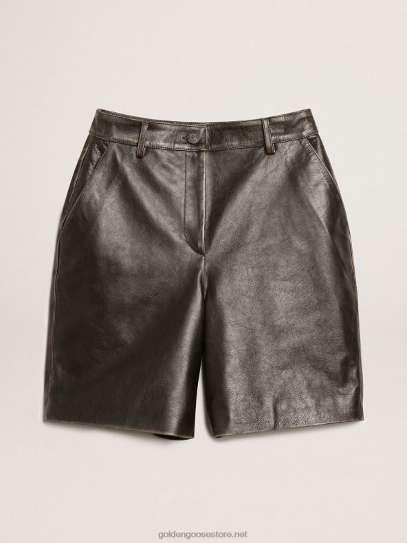 naised mustad nahast elatud efektiga bermudapüksidGolden Goose B6B0T965