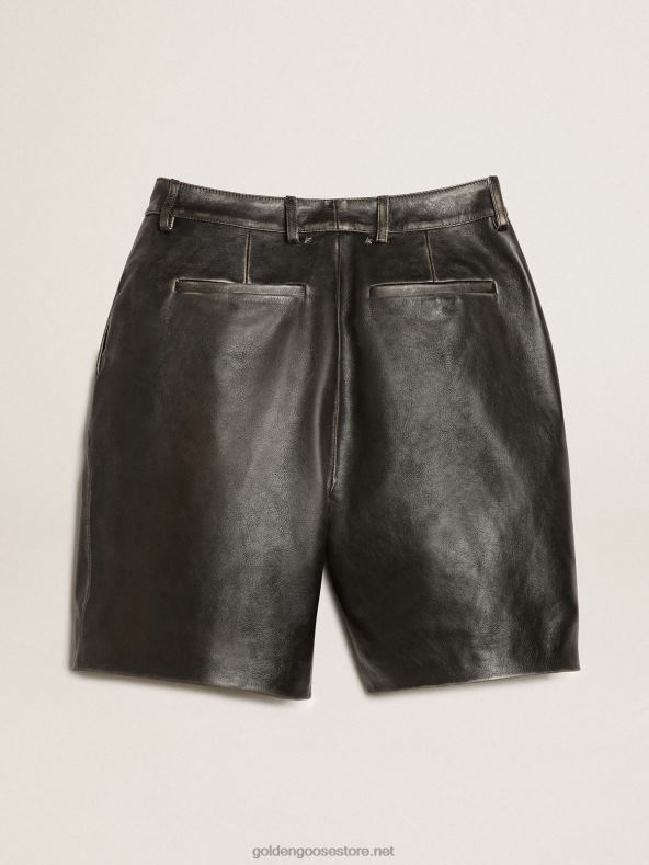 naised mustad nahast elatud efektiga bermudapüksidGolden Goose B6B0T965