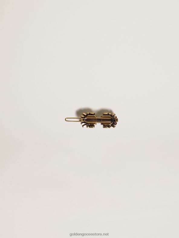 naised deco jewelmates kollektsiooni pitslukk klambriga vanakuldses värvitoonis ruudu- ja baguette-kujuliste kristallidegaGolden Goose B6B0T396