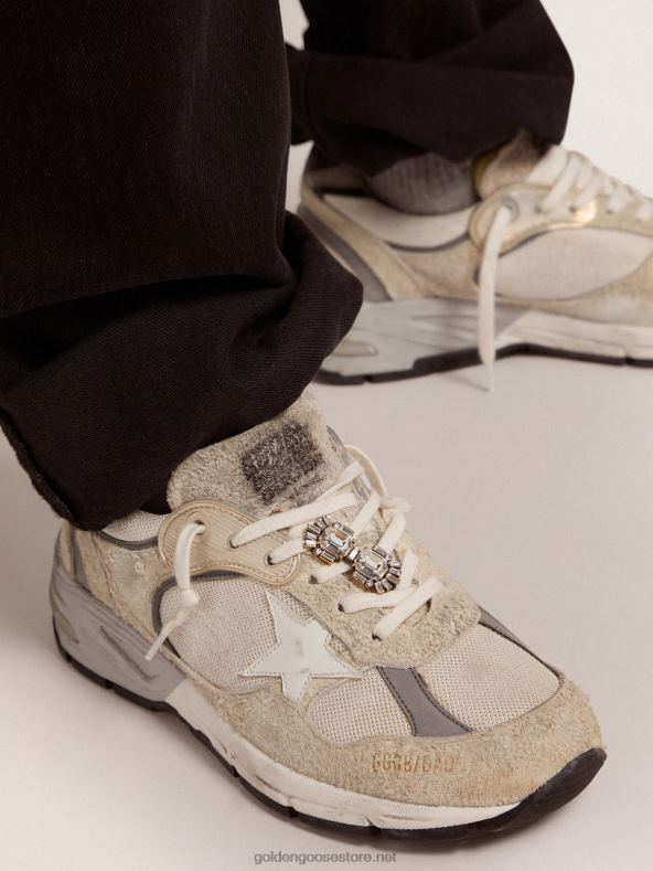 naised deco jewelmates kollektsiooni pitslukk klambriga vanakuldses värvitoonis ruudu- ja baguette-kujuliste kristallidegaGolden Goose B6B0T396