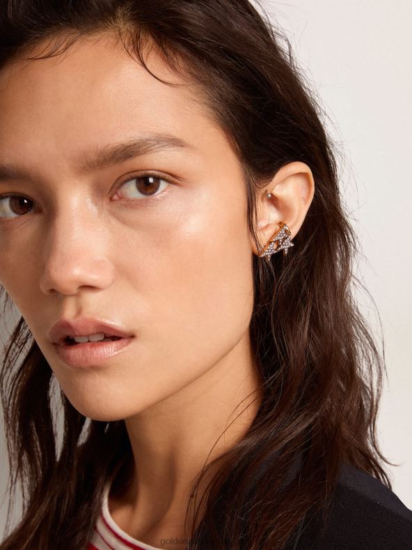 naised star jewelmates kollektsiooni kõrvamanseti ühe tilga kõrvarõngas vanakulla värvi dekoratiivsete kristallidegaGolden Goose B6B0T399