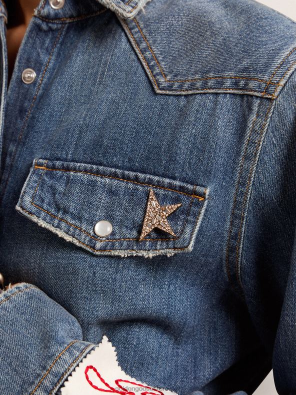 naised star jewelmates kollektsiooni pross vanakulla värvi dekoratiivsete kristallidegaGolden Goose B6B0T402