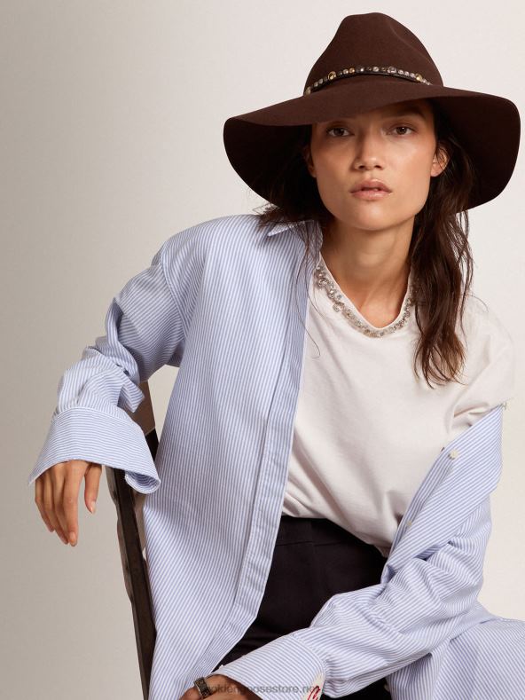 naised kohvipruun müts naastudega nahast rihmagaGolden Goose B6B0T336