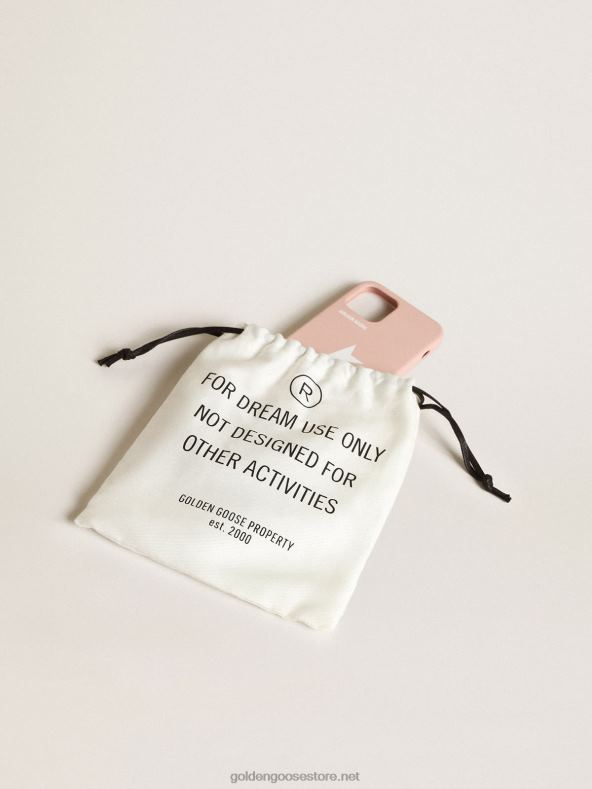 naised kahvaturoosa iphone 12 ja 12 pro ümbris kontrastse valge logo ja logopaeltegaGolden Goose B6B0T304