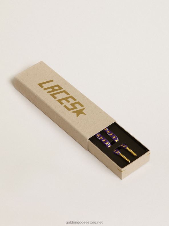 naised lillad pitsid kaunistuste ja kontrastsete kuldtähtedegaGolden Goose B6B0T415