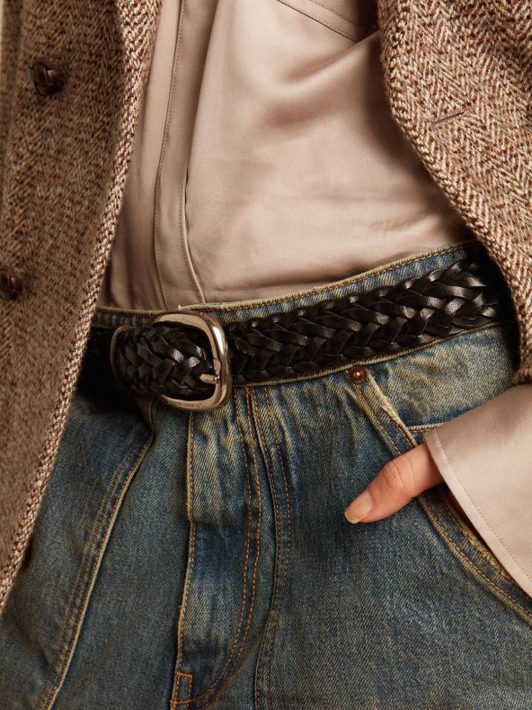 naised mustast punutud nahast vööGolden Goose B6B0T296