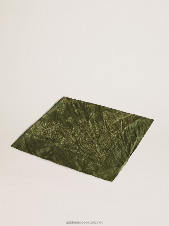 naised pesto värvi sall täpilise paisley mustrigaGolden Goose B6B0T356