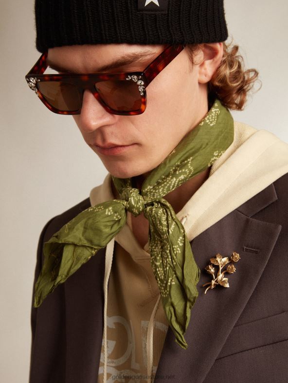 naised pesto värvi sall täpilise paisley mustrigaGolden Goose B6B0T356