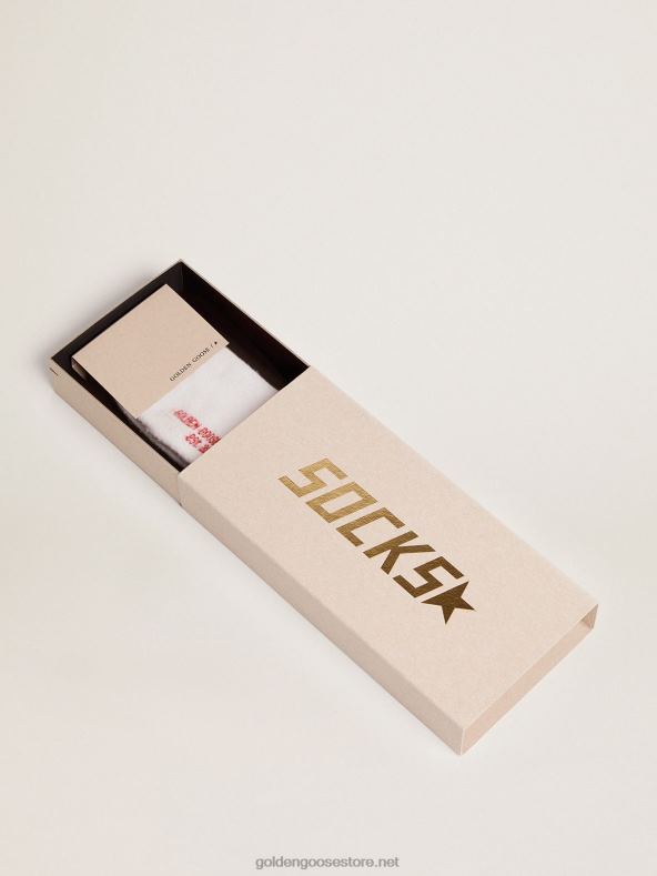 naised puuvillased sokid punaste triipude ja logogaGolden Goose B6B0T348