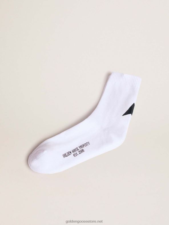 naised valge tähe kollektsiooni sokid kontrastse musta tähegaGolden Goose B6B0T315