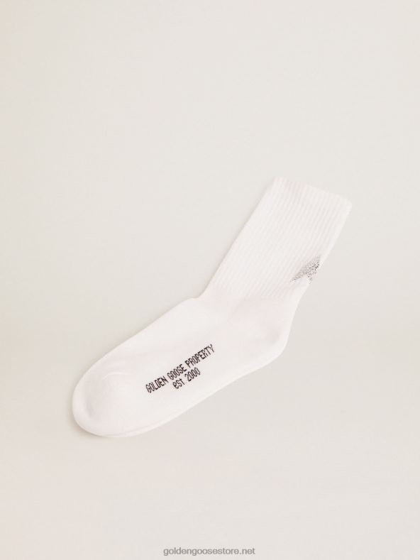 naised valged sokid kristalltähega seljasGolden Goose B6B0T349