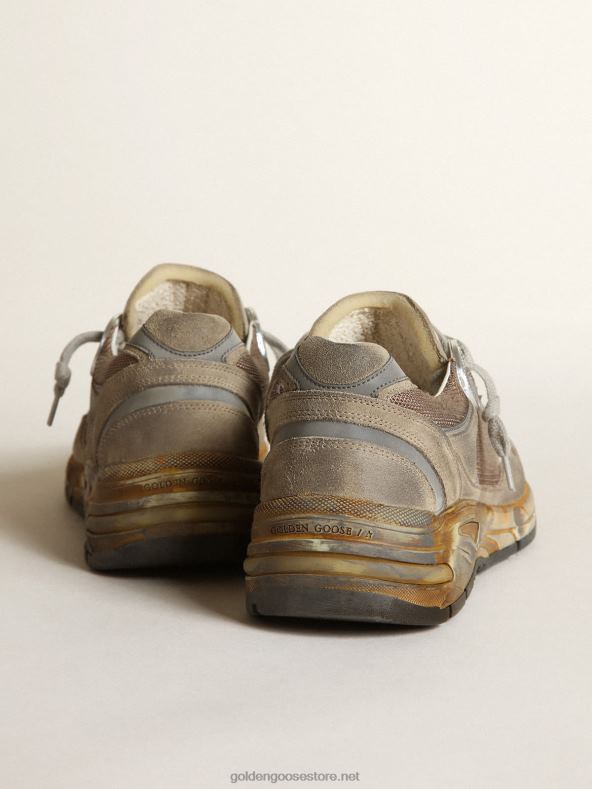 naised dad-star tossud tuvihallist võrgust ja seemisnahast valge nahktähegaGolden Goose B6B0T83