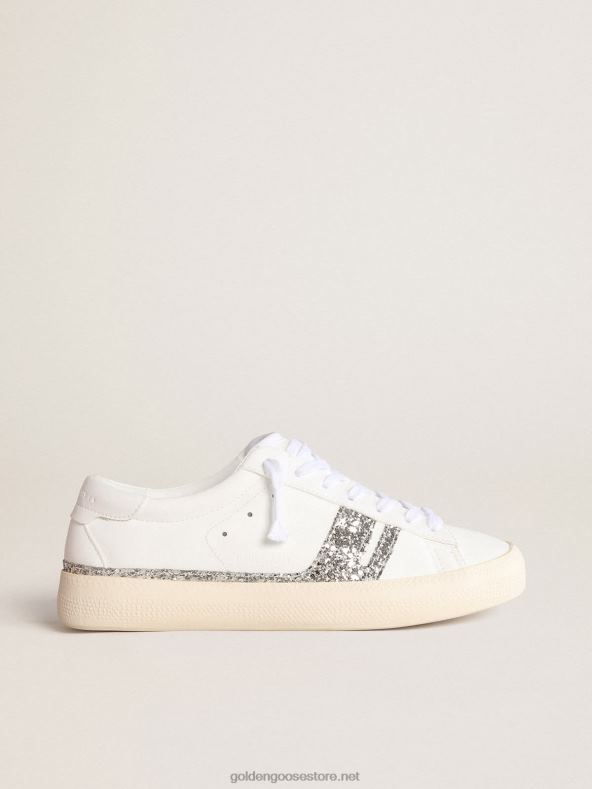 naised yatay mudel 1b jätkusuutlikud tossud valge biopõhise pealse ja hõbedase taaskasutatud säraga yGolden Goose B6B0T168