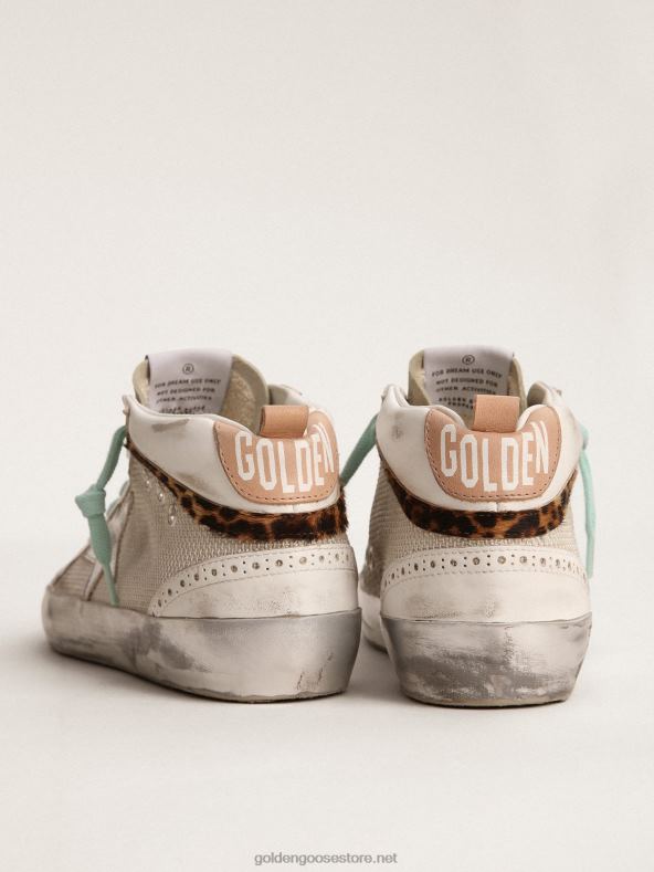 naised mid star tossud hõbedase metallist nahast kontsa ja leopardimustrilise poni naha välgugaGolden Goose B6B0T56