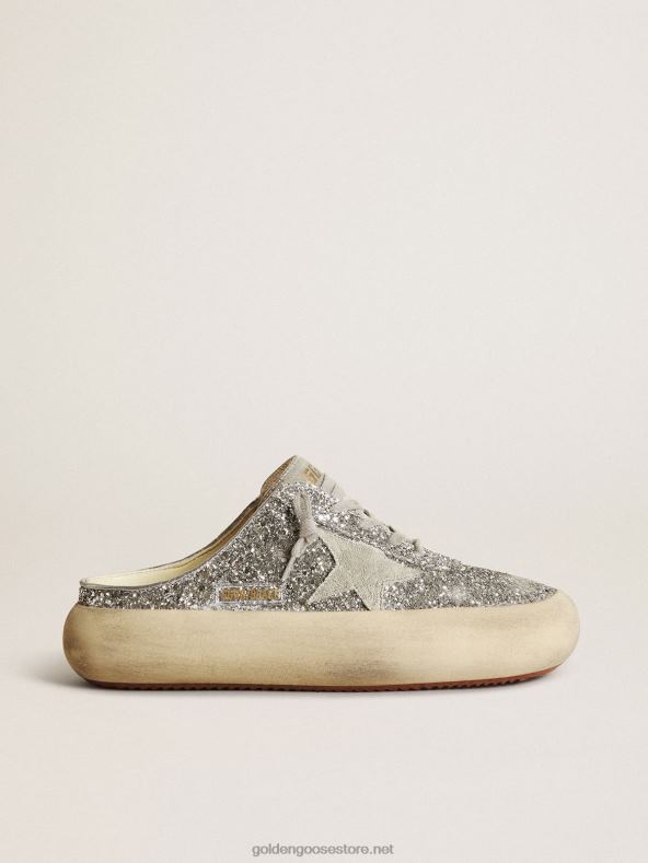 naised hõbedase sädelusega kosmosetähe sabotid jäähalli seemisnahast tähe ja keelegaGolden Goose B6B0T148