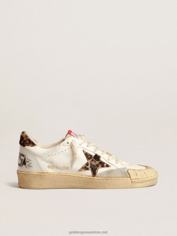 naised Nappas palltäht koos leopardimustrilise poni nahatähe ja kontsa sakigaGolden Goose B6B0T152