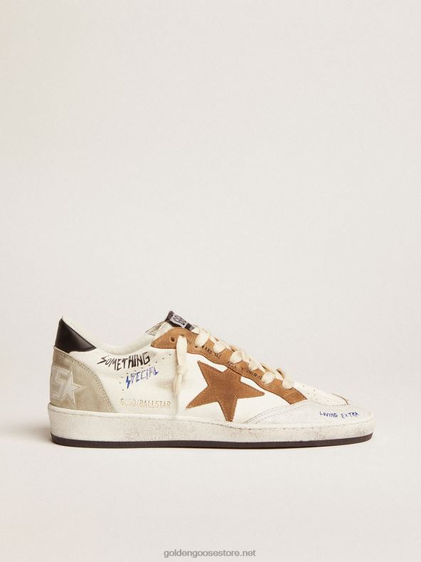 naised ball star tossud tubakavärvi seemisnahast tähe ja musta nahast kontsagaGolden Goose B6B0T79