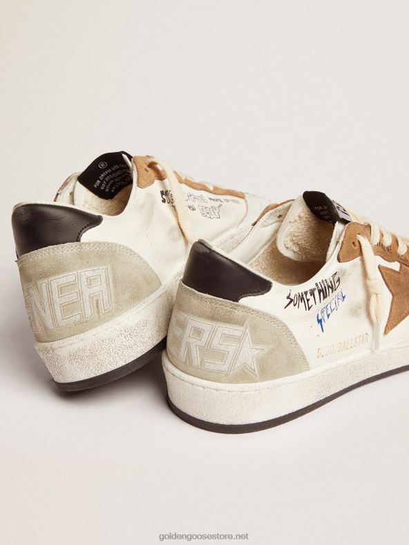 naised ball star tossud tubakavärvi seemisnahast tähe ja musta nahast kontsagaGolden Goose B6B0T79