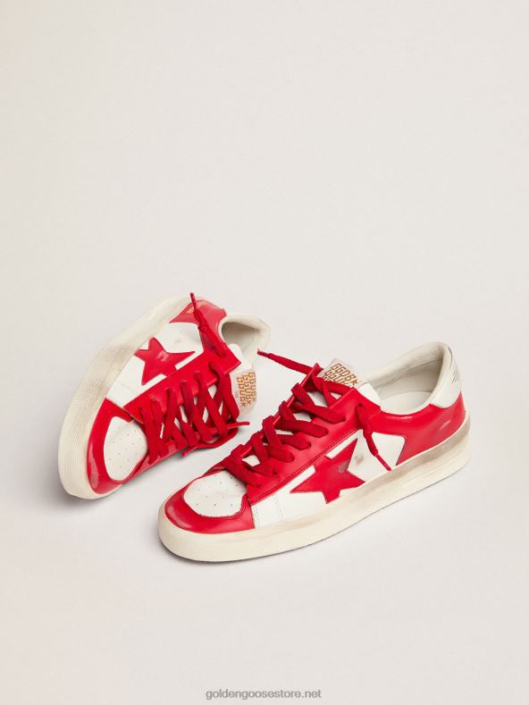 naised Stardani punasest ja valgest nahast tossudGolden Goose B6B0T99