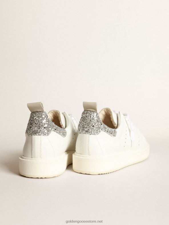 naised valgest nahast tossud hõbedase sädeleva kontsagaGolden Goose B6B0T27