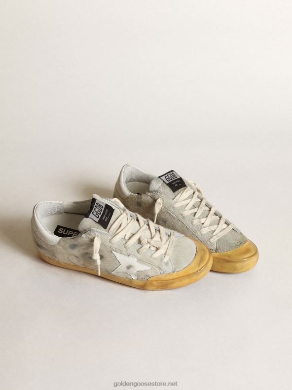 naised määrdunudvalgest poni nahast superstaar penstari tossud valge nahast tähe ja kontsagaGolden Goose B6B0T166