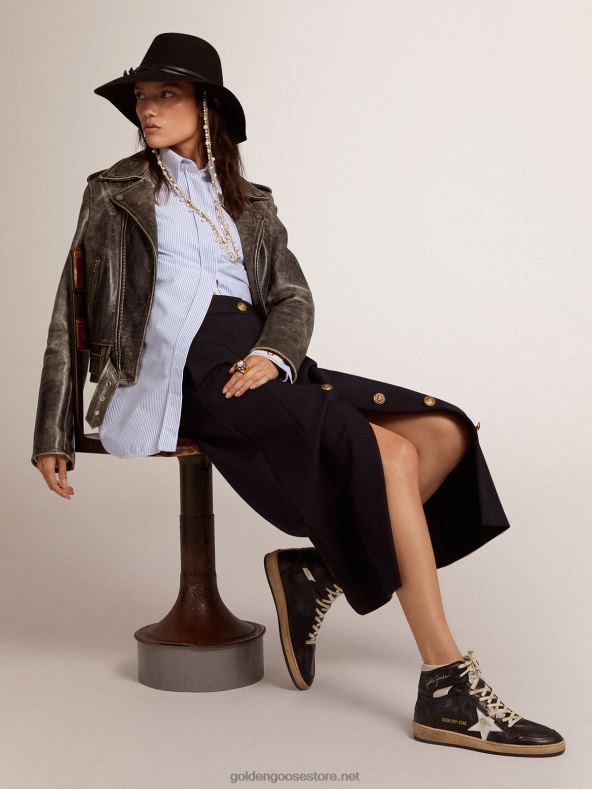 naised sky-star tossud mustast nappa-nahast valge nappa-nahast tähegaGolden Goose B6B0T87