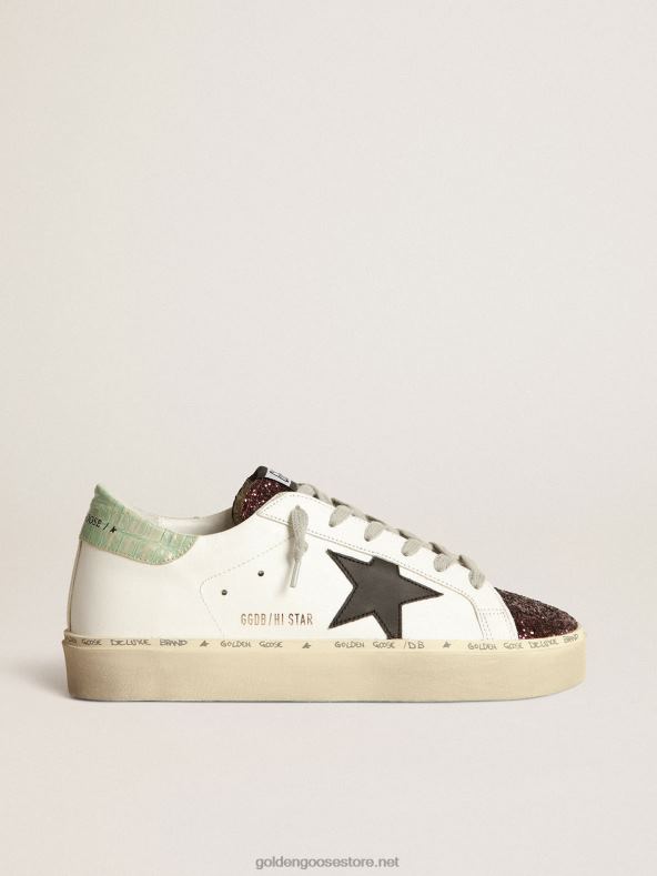 naised valged hi-star tossud sädeleva vahetüki ja musta tähegaGolden Goose B6B0T75
