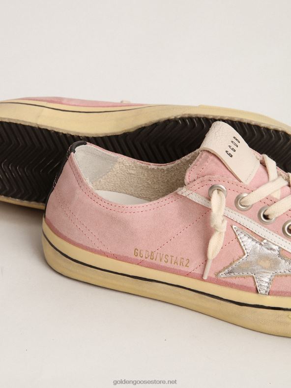 naised v-star ltd beebiroosast seemisnahast tossud hõbedase metalliknahast tähegaGolden Goose B6B0T129