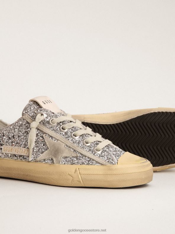 naised v-star ltd hõbedase sädelusega tossud jäähalli seemisnahast tähegaGolden Goose B6B0T125